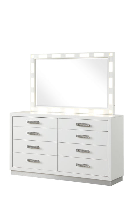 Coco Eight-Drawer Dresser with Mirrored Jewelry Storage