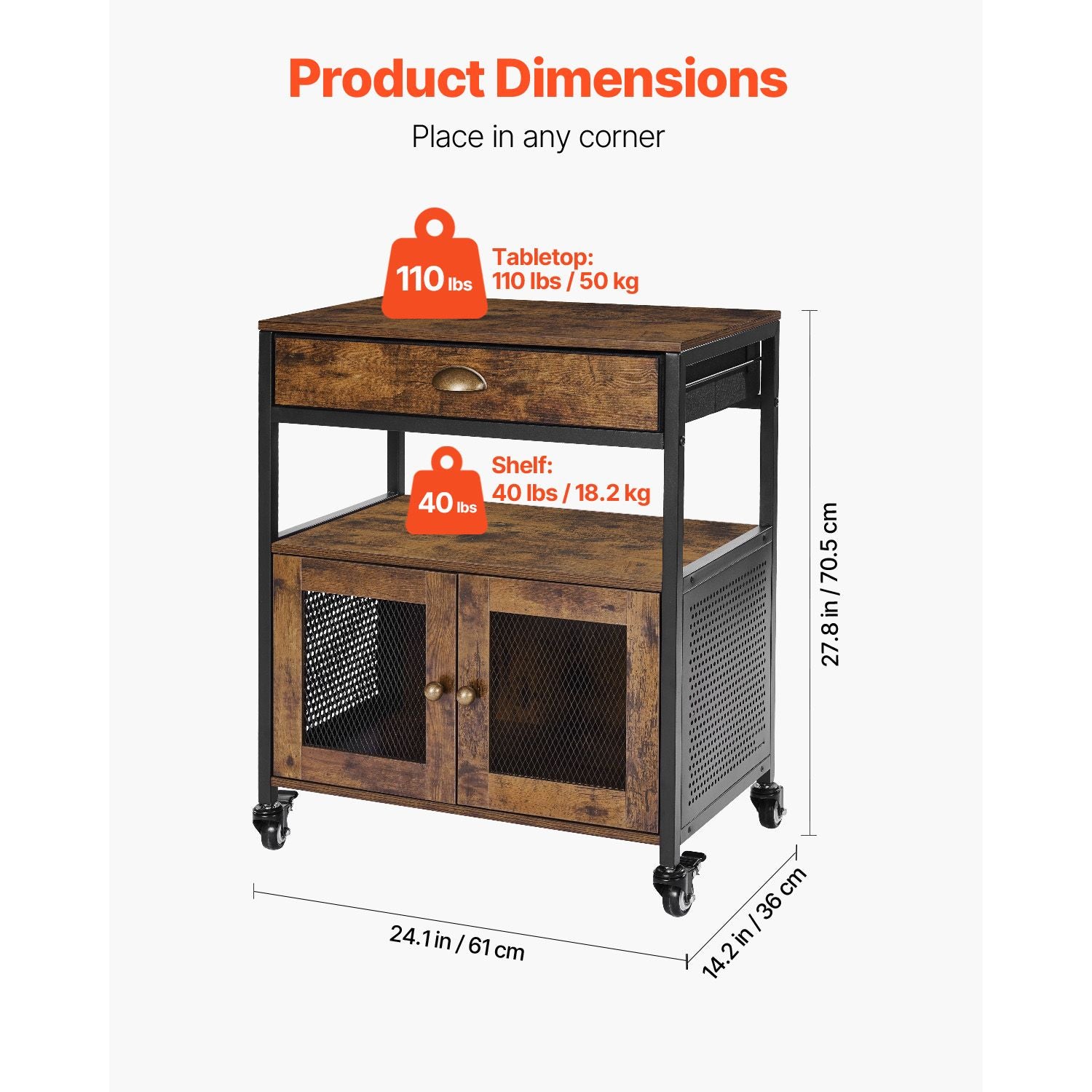 Farmhouse Coffee Bar Cabinet with Versatile Storage and Easy Mobility
