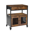 Farmhouse Coffee Bar Cabinet with Versatile Storage and Easy Mobility