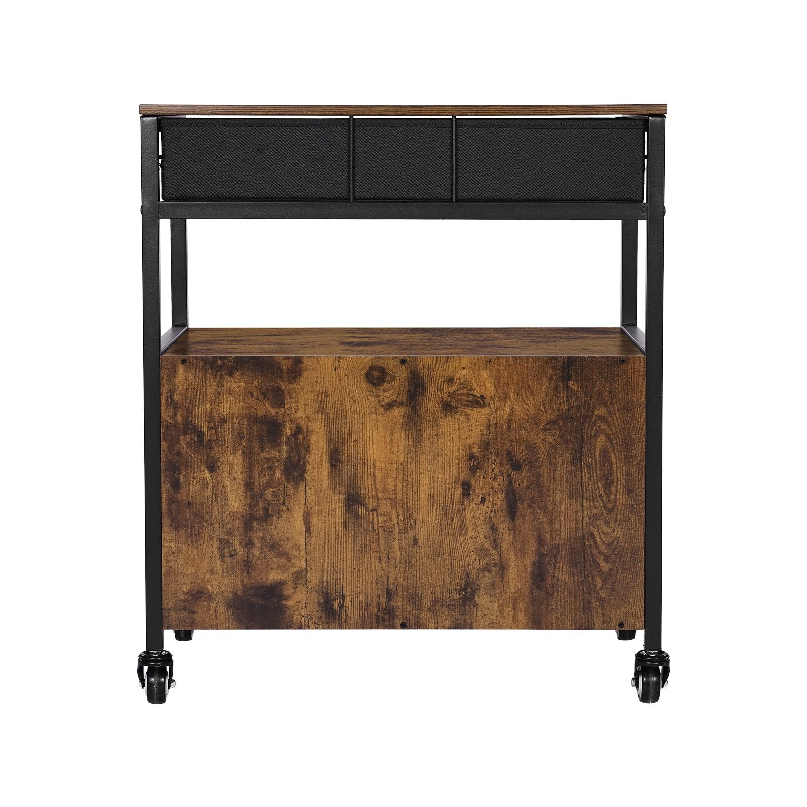 Farmhouse Coffee Bar Cabinet with Versatile Storage and Easy Mobility