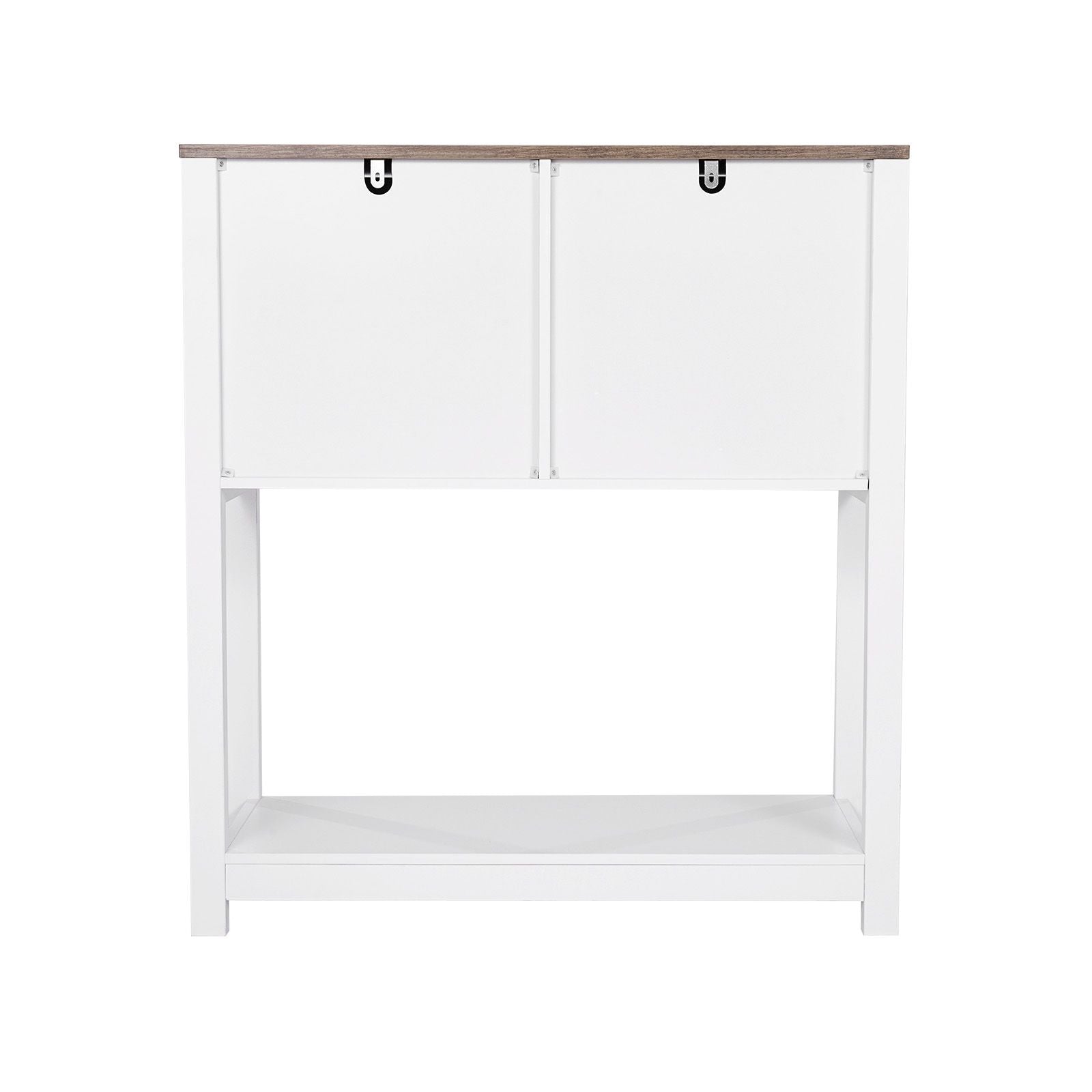 Farmhouse Coffee Bar Cabinet with Multi-Tier Storage and Magnetic Doors
