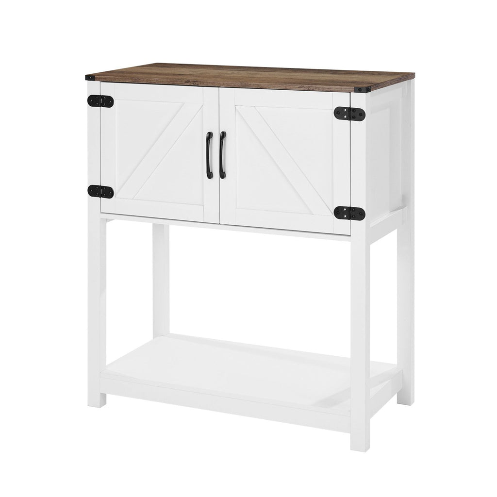 Farmhouse Coffee Bar Cabinet with Multi-Tier Storage and Magnetic Doors