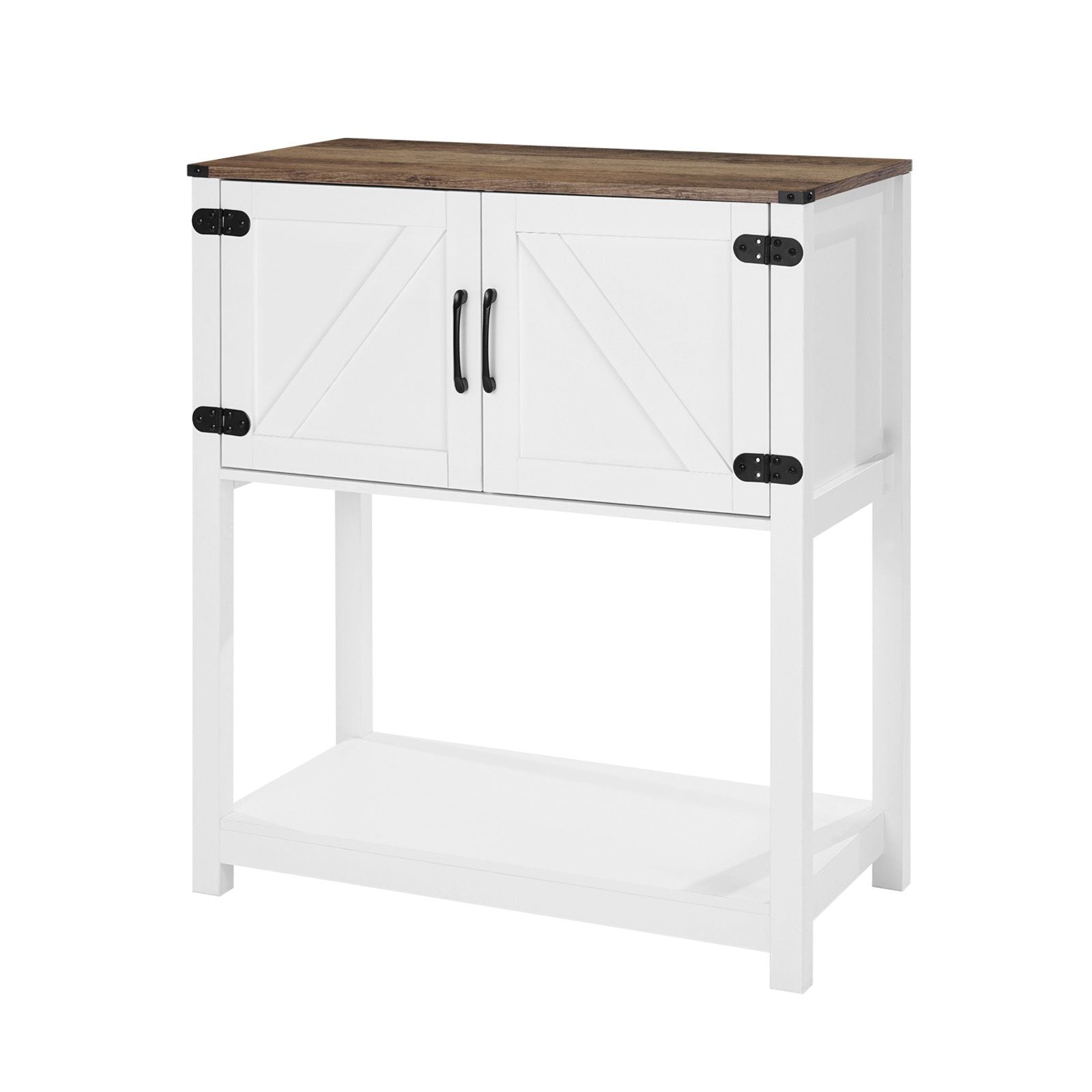 Farmhouse Coffee Bar Cabinet with Multi-Tier Storage and Magnetic Doors