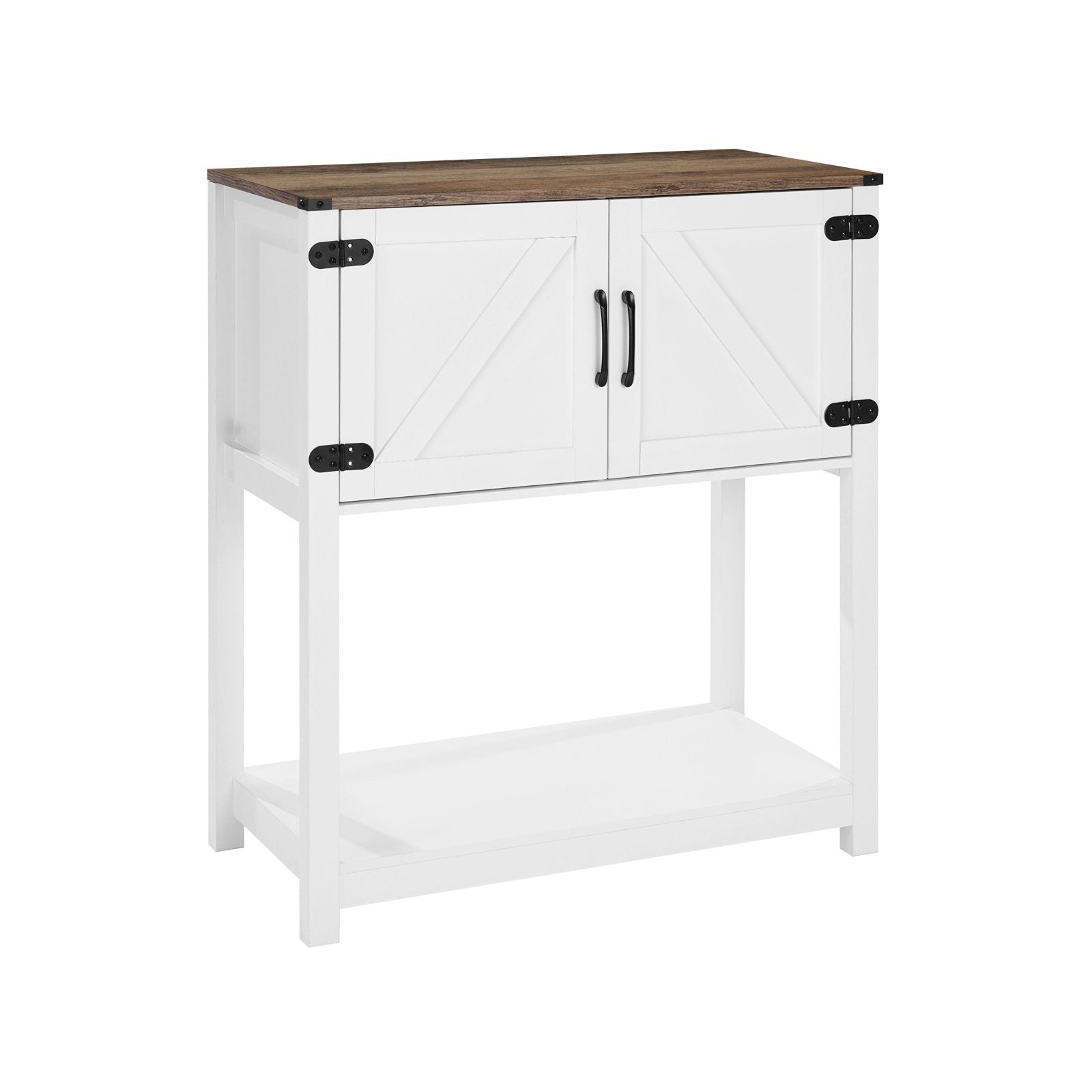 Farmhouse Coffee Bar Cabinet with Multi-Tier Storage and Magnetic Doors