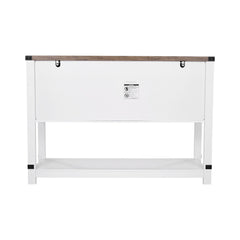 Farmhouse Coffee Bar Cabinet with Barn Doors & Adjustable Shelves