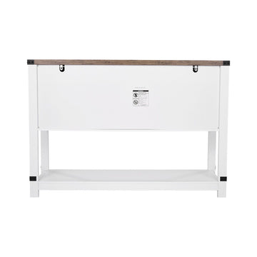 Farmhouse Coffee Bar Cabinet with Barn Doors & Adjustable Shelves
