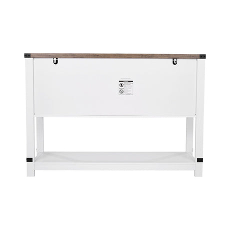 Farmhouse Coffee Bar Cabinet with Barn Doors & Adjustable Shelves