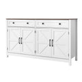 Farmhouse Coffee Bar Cabinet with Barn Doors & Drawers