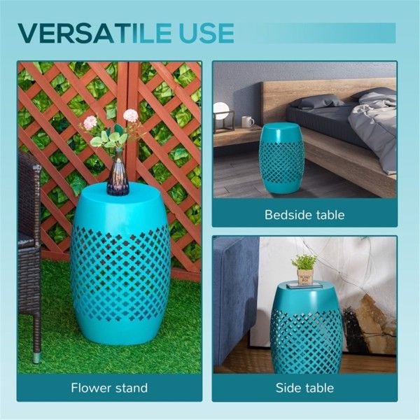 Chic Boho Outdoor Coffee Table – Geometric Pattern, Easy Clean