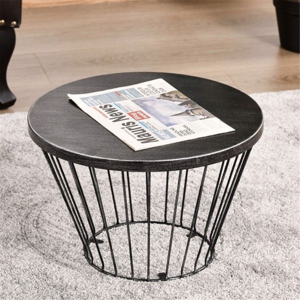 Versatile Black Steel Coffee Table for Patio, Garden, and Indoors