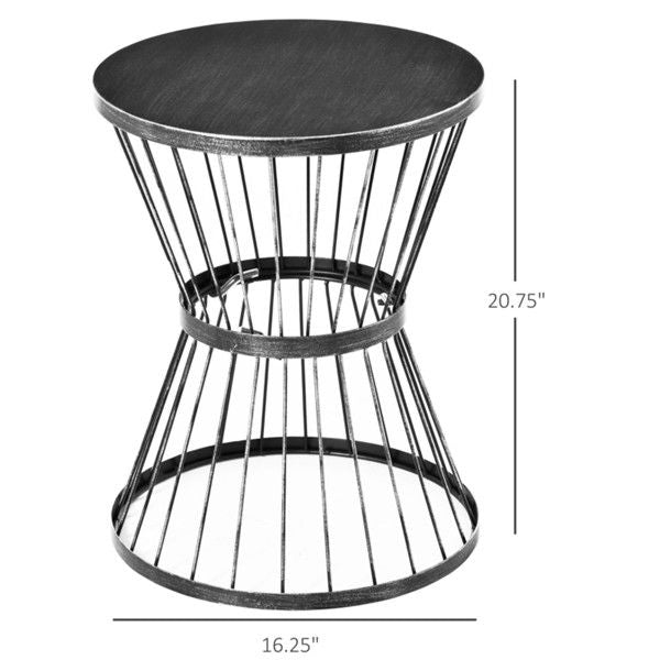 Versatile Black Steel Coffee Table for Patio, Garden, and Indoors