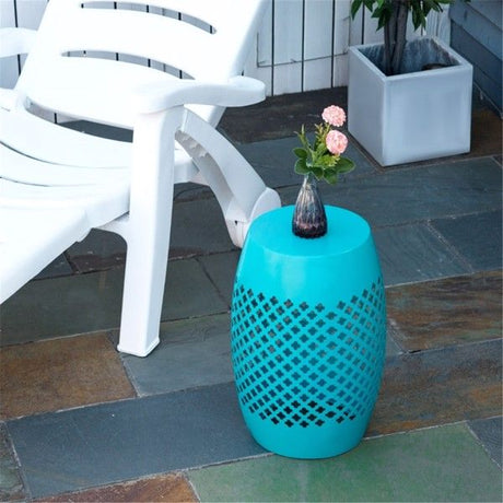 Chic Boho Outdoor Coffee Table – Geometric Pattern, Easy Clean