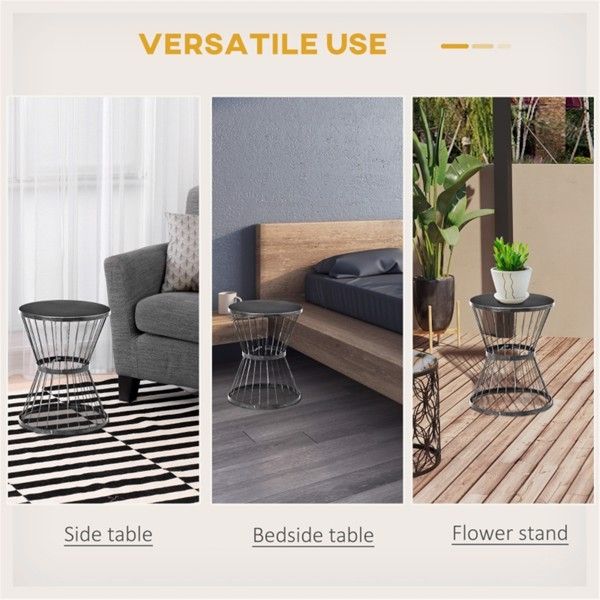 Versatile Black Steel Coffee Table for Patio, Garden, and Indoors