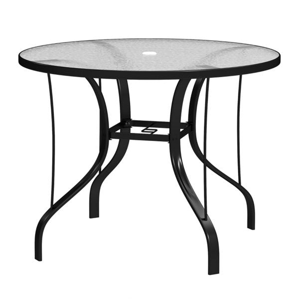 Round Outdoor Dining Table with Umbrella Hole
