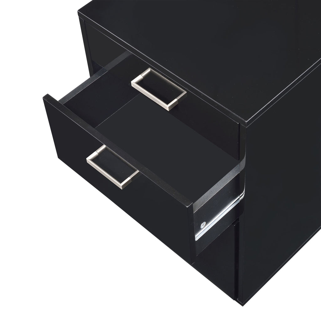 Coleen 3-Drawer File Cabinet with High Gloss Chrome Finish