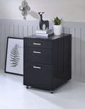 Coleen 3-Drawer File Cabinet with High Gloss Chrome Finish