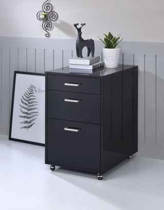 Coleen 3-Drawer File Cabinet with High Gloss Chrome Finish