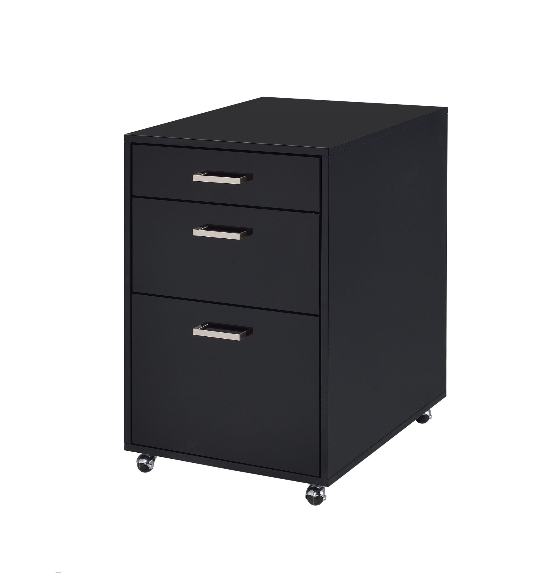 Coleen 3-Drawer File Cabinet with High Gloss Chrome Finish