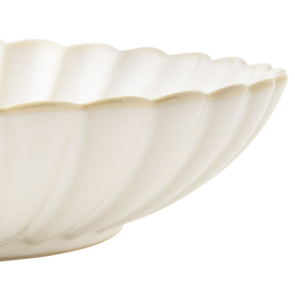 Colette Cream Scalloped Serving Bowl
