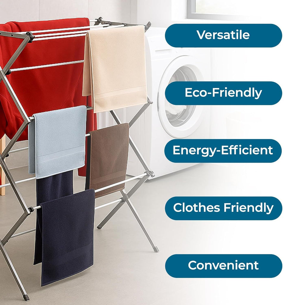 Collapsible Clothes Drying Rack – everyday, Space-Saving Laundry Towel Rack, Sturdy Clothing Rack for
