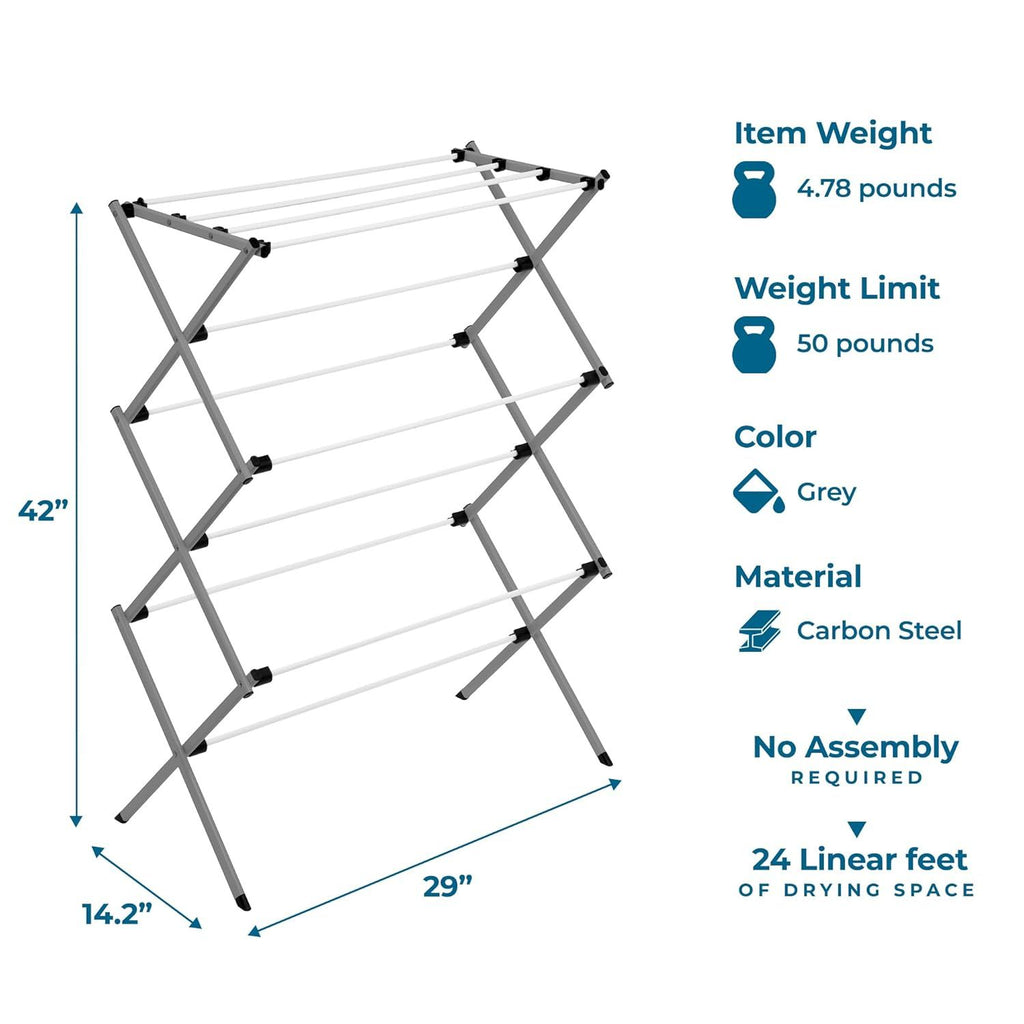 Collapsible Clothes Drying Rack – everyday, Space-Saving Laundry Towel Rack, Sturdy Clothing Rack for