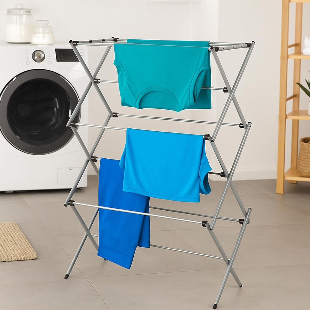 Collapsible Clothes Drying Rack – everyday, Space-Saving Laundry Towel Rack, Sturdy Clothing Rack for