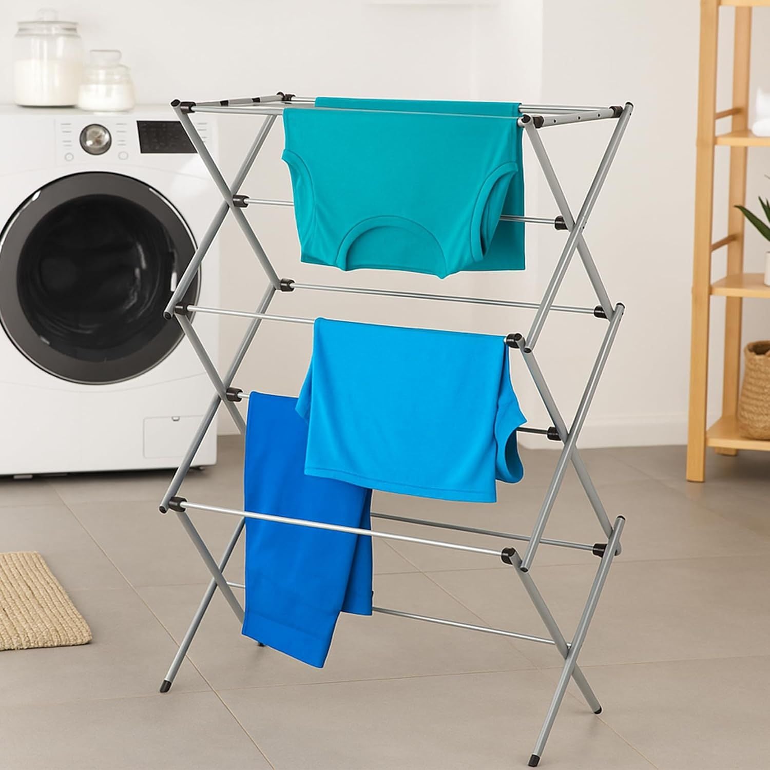 Collapsible Clothes Drying Rack – everyday, Space-Saving Laundry Towel Rack, Sturdy Clothing Rack for