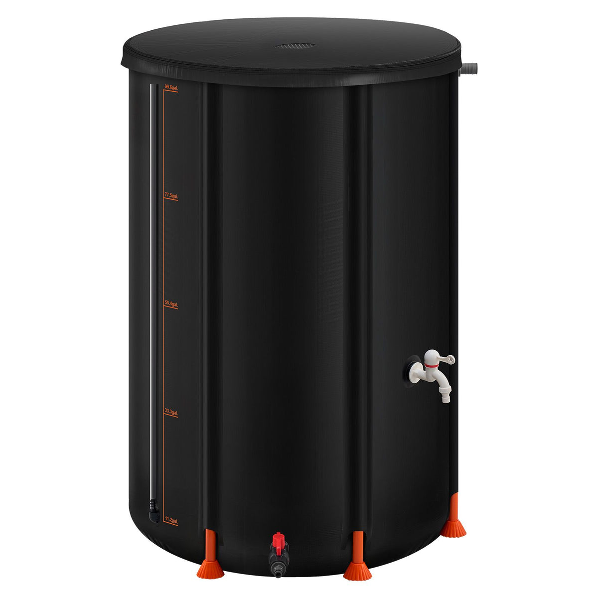 Collapsible Rain Barrel with Gauge and Mesh Top