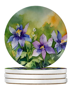 Absorbent Sandstone Coasters with Artwork, Pack of 4