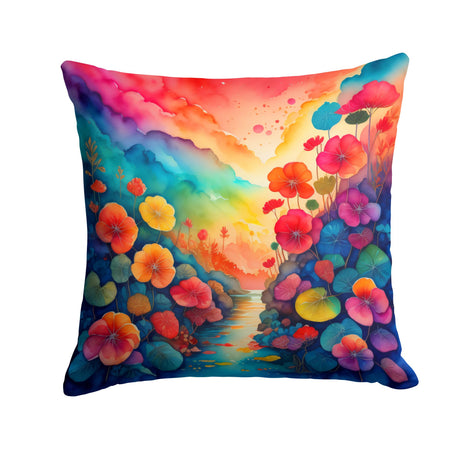 Colorful Begonias Indoor-Outdoor Throw Pillow