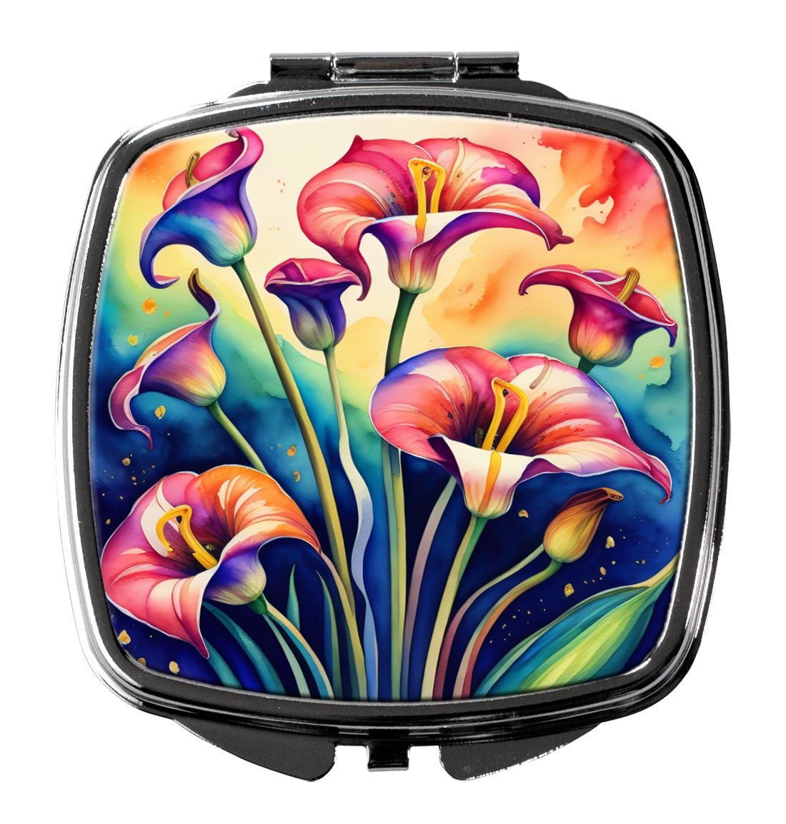 Colorful Calla Lilies Folding Compact Mirror