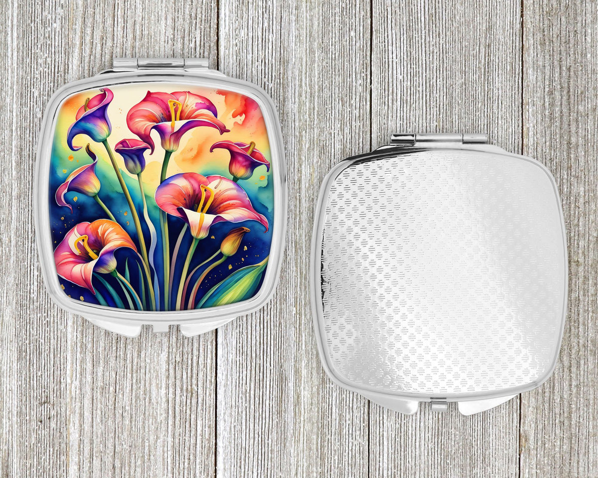 Colorful Calla Lilies Folding Compact Mirror