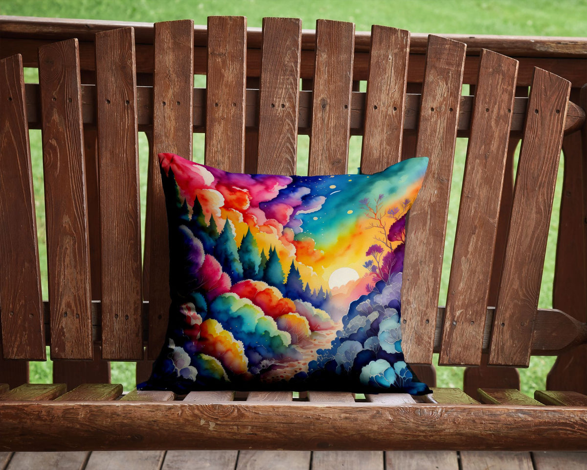 Colorful Dusty Miller Indoor-Outdoor Throw Pillow