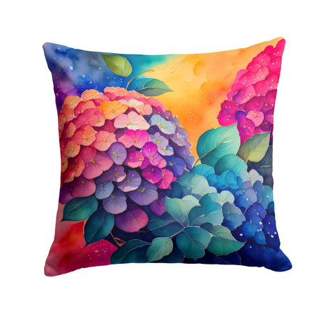 Colorful Hydrangeas Indoor-Outdoor Throw Pillow