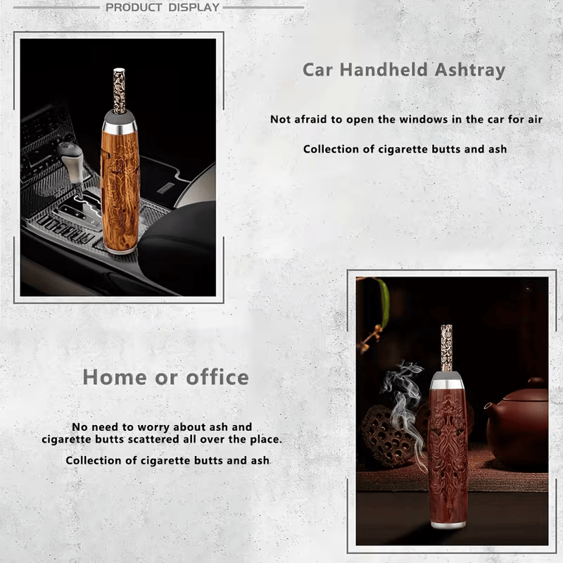 Printed Portable Car Ashtray with Lid for Cigarette Ash