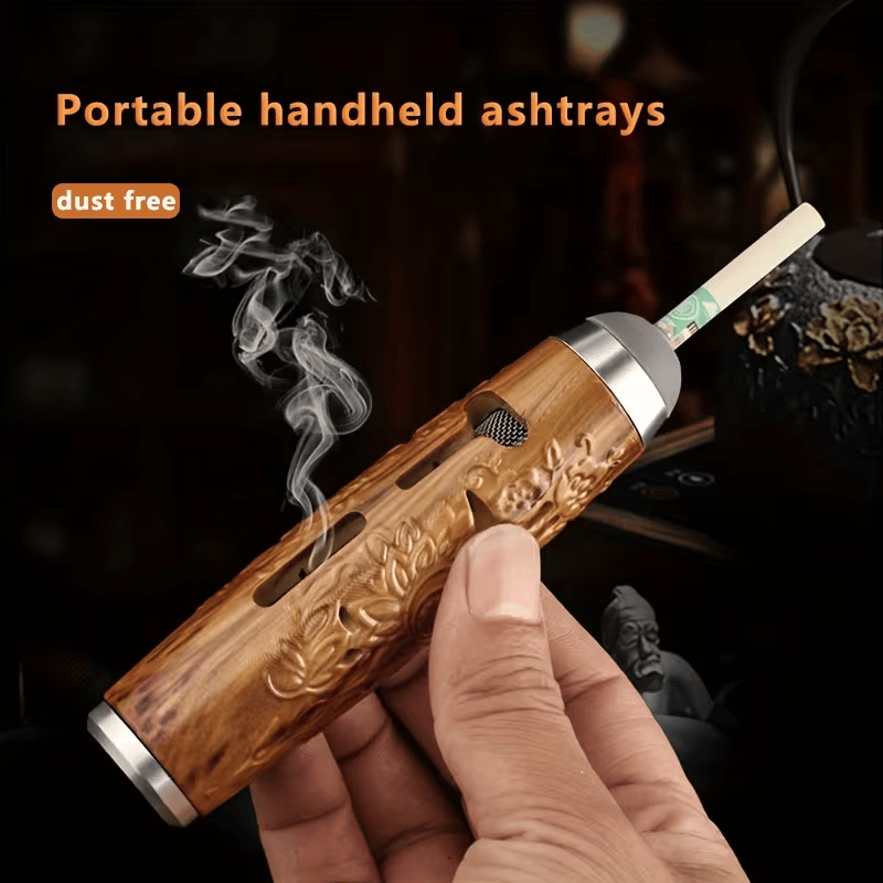Printed Portable Car Ashtray with Lid for Cigarette Ash