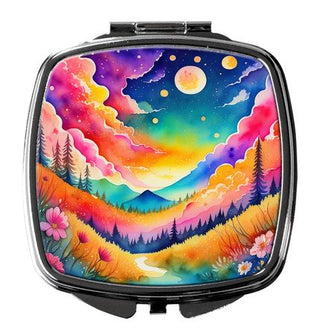 Colorful Stock and Gillyflower Folding Compact Mirror