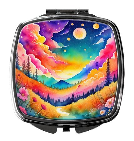 Colorful Stock and Gillyflower Folding Compact Mirror