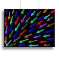 Colourful Arrows on Black Abstract Wall Art