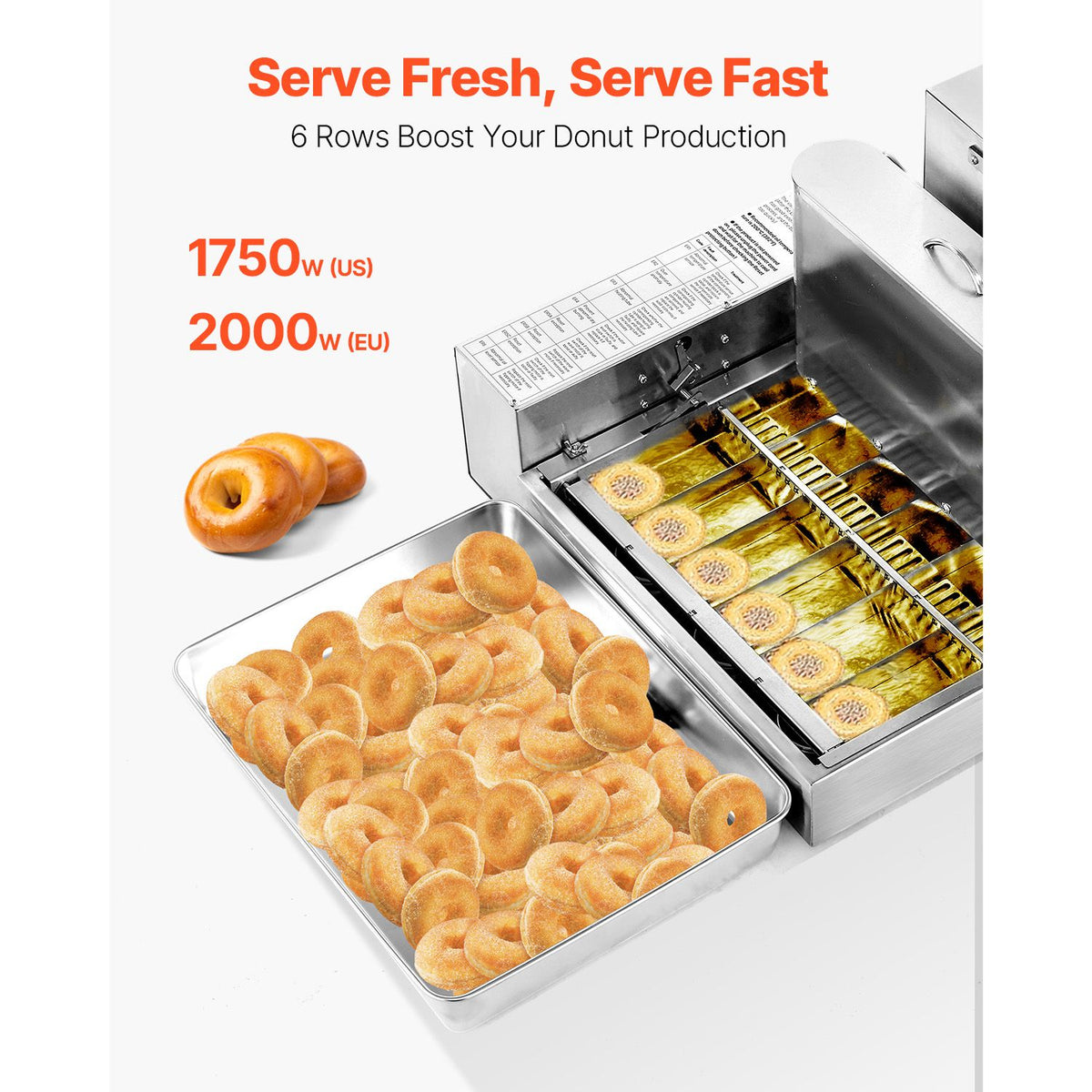 Commercial Automatic Donuts Machine with 6 Rows – High Efficiency for Bakeries & Cafés