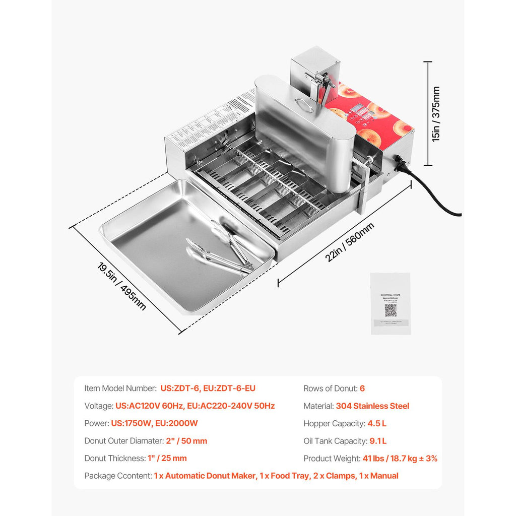 Commercial Automatic Donuts Machine with 6 Rows – High Efficiency for Bakeries & Cafés