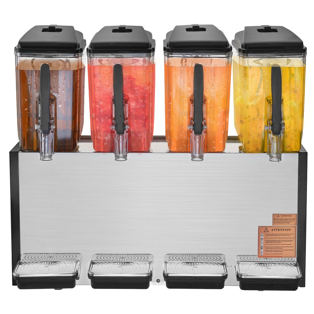 Four-Tank Commercial Chilled Beverage Dispenser with Stirring