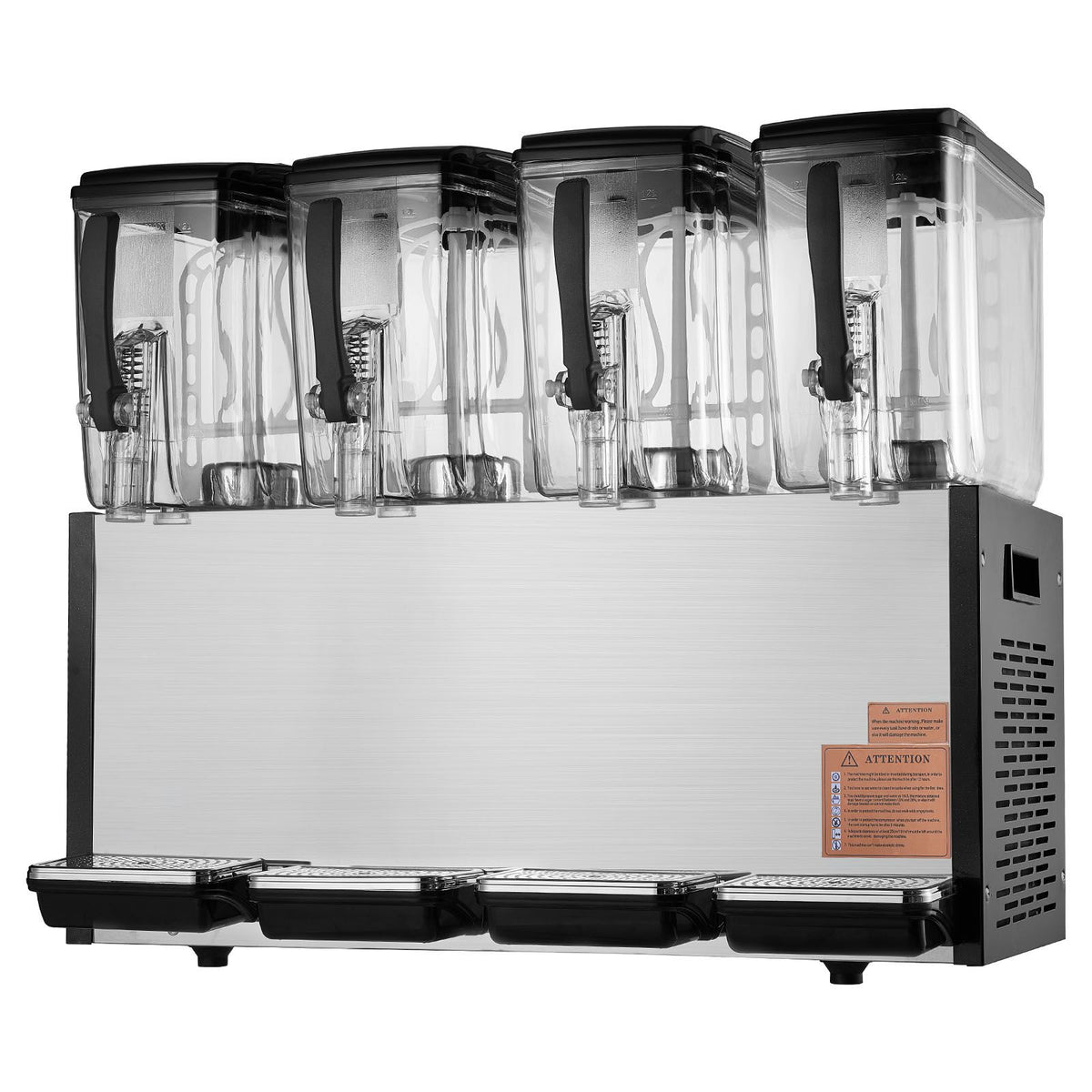 Four-Tank Commercial Chilled Beverage Dispenser with Stirring