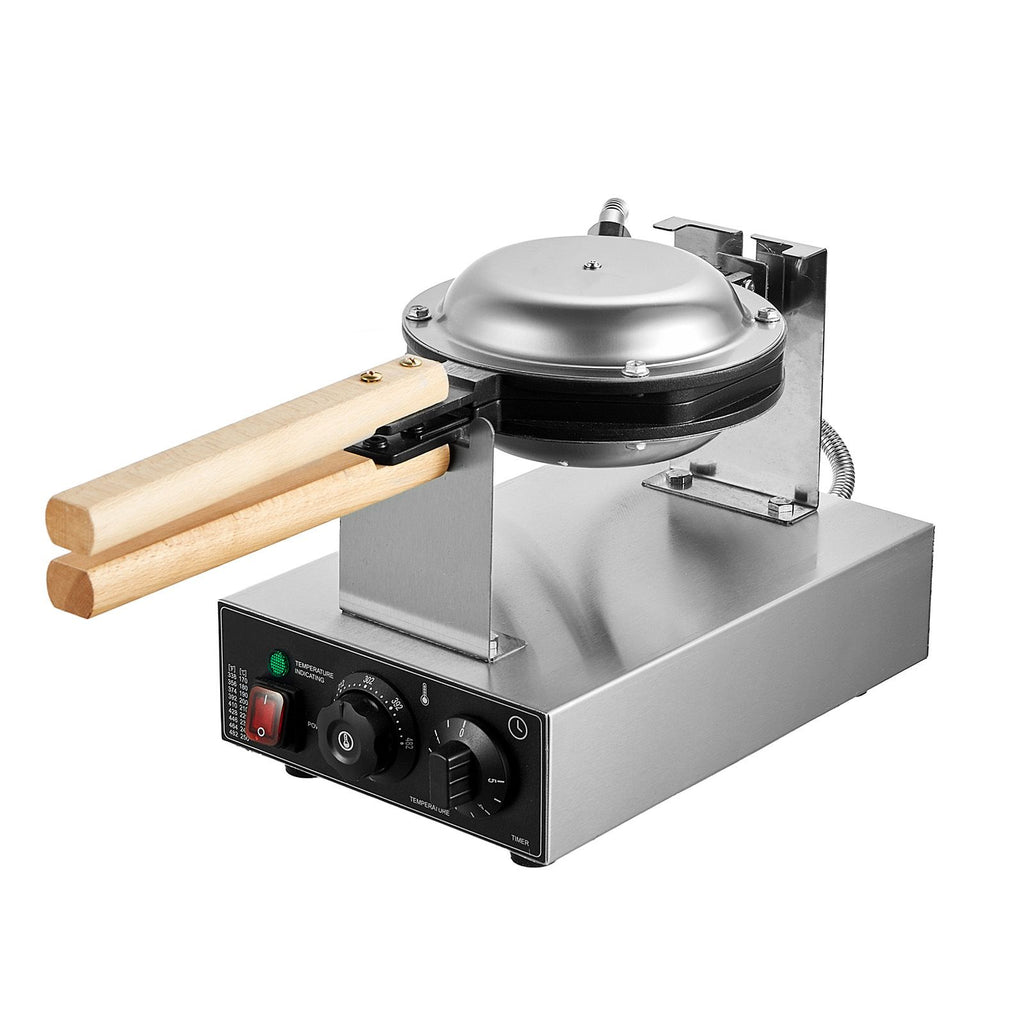 1400W Commercial Bubble Waffle Maker with Rotating Non-Stick Plates