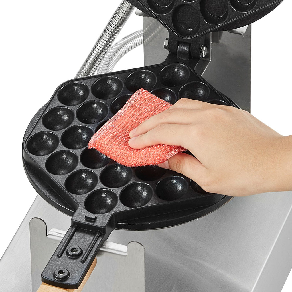 1400W Commercial Bubble Waffle Maker with Rotating Non-Stick Plates