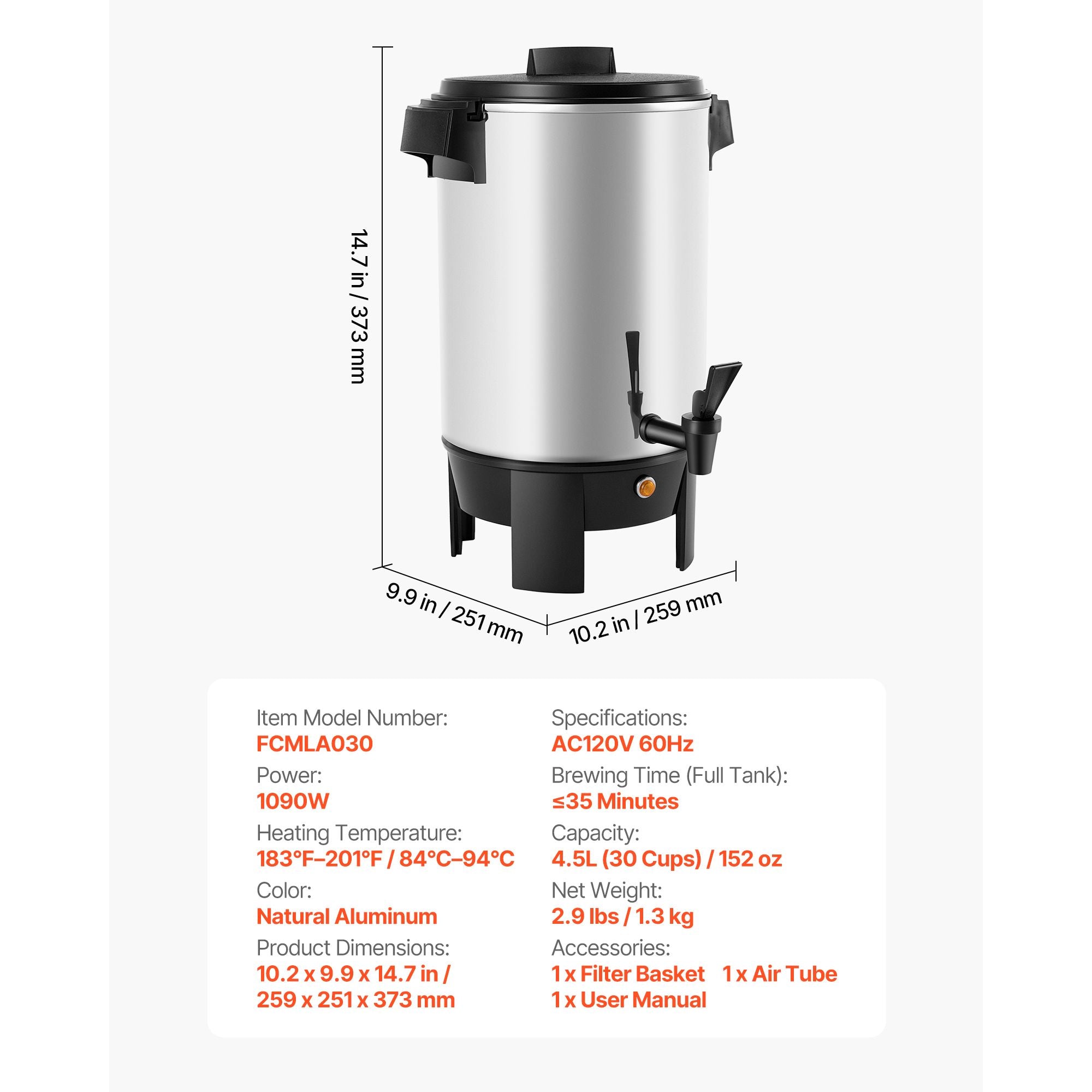 Commercial Coffee Urn for Catering and Parties with Quick Brewing