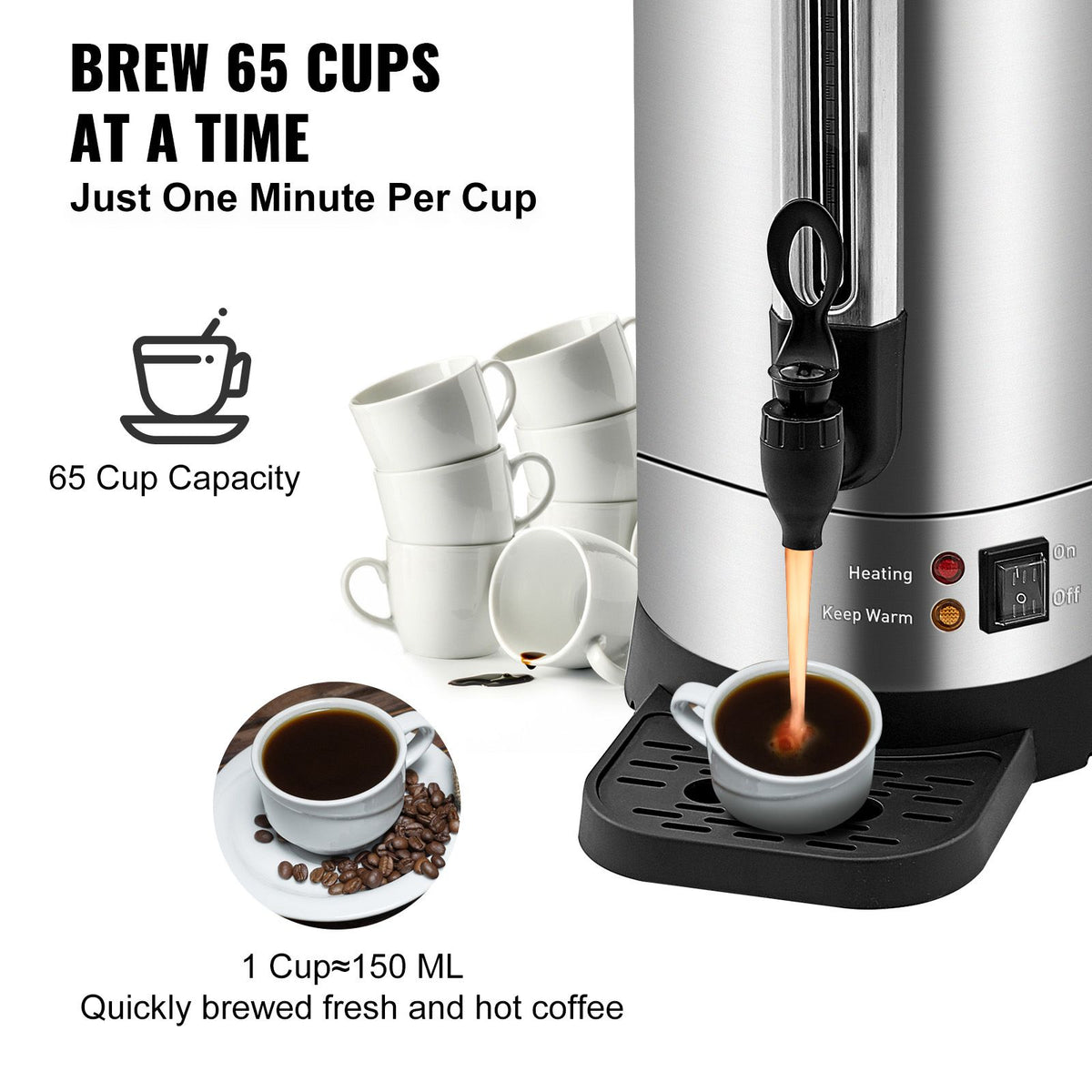 Commercial Coffee Urn with Dual-Mode Dispensing