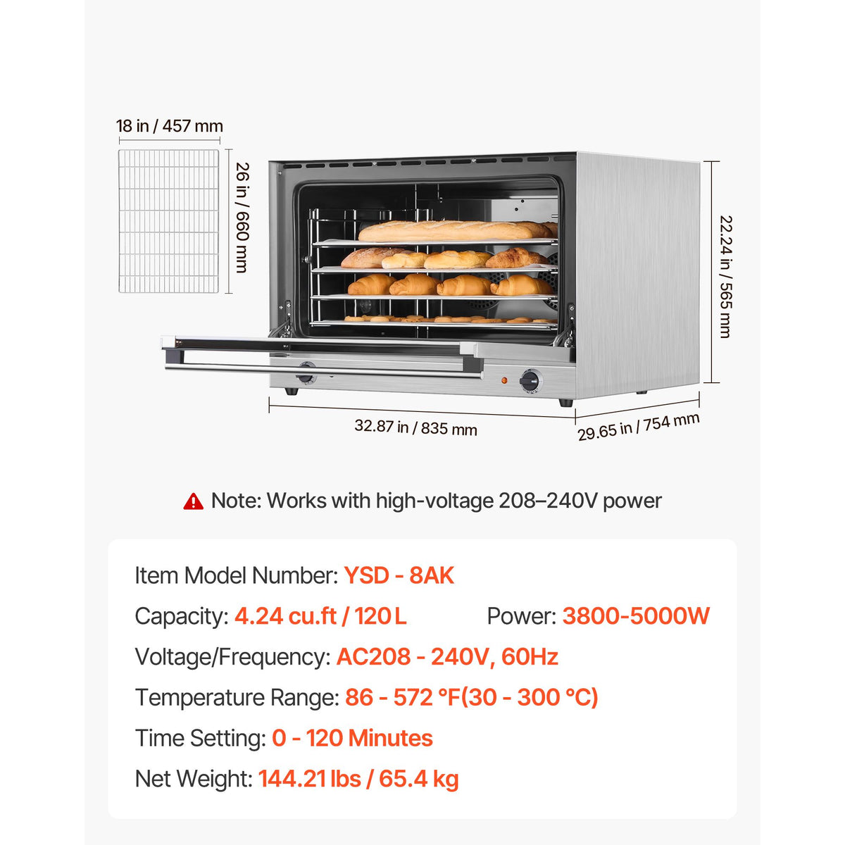Commercial Countertop Convection Oven for Batch Baking