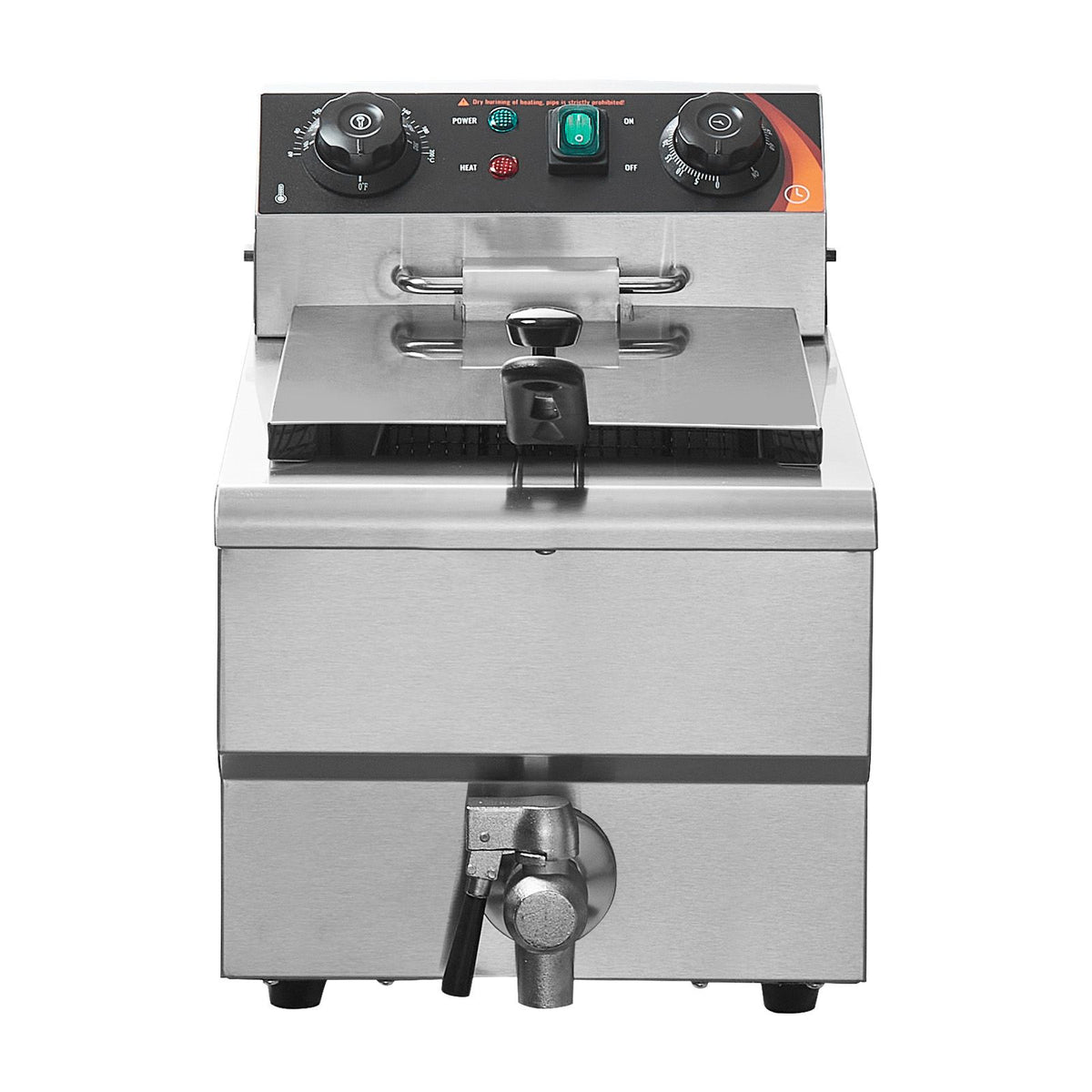 Commercial Electric Countertop Deep Fryer with Timer and Temperature Control