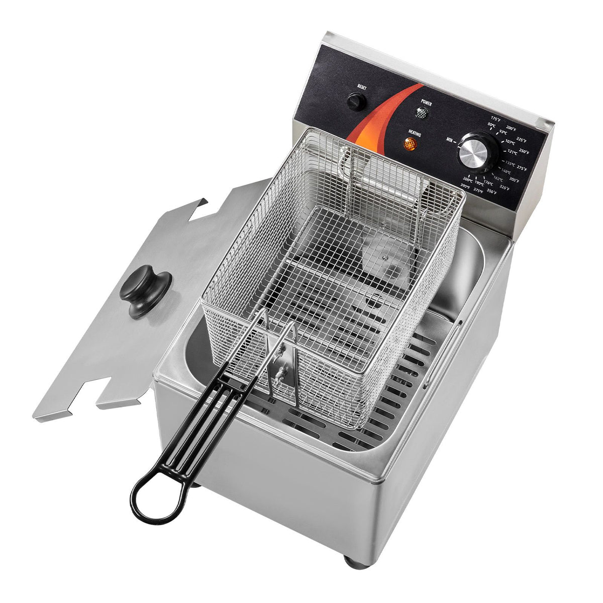 Commercial Deep Fryer, 1750W Electric Countertop Fryer with Basket & Height-Adjustable, 12Qt /